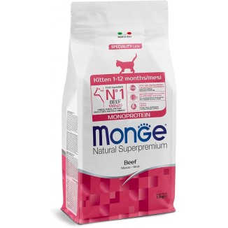 Monge Natural Superpremium Kitten Monoprotein – Manzo 1.5 kg crocchette gatto