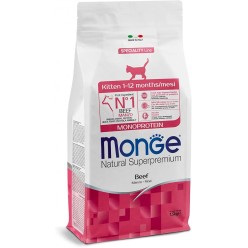 Monge Natural Superpremium Kitten Monoprotein – Manzo 1.5 kg crocchette gatto