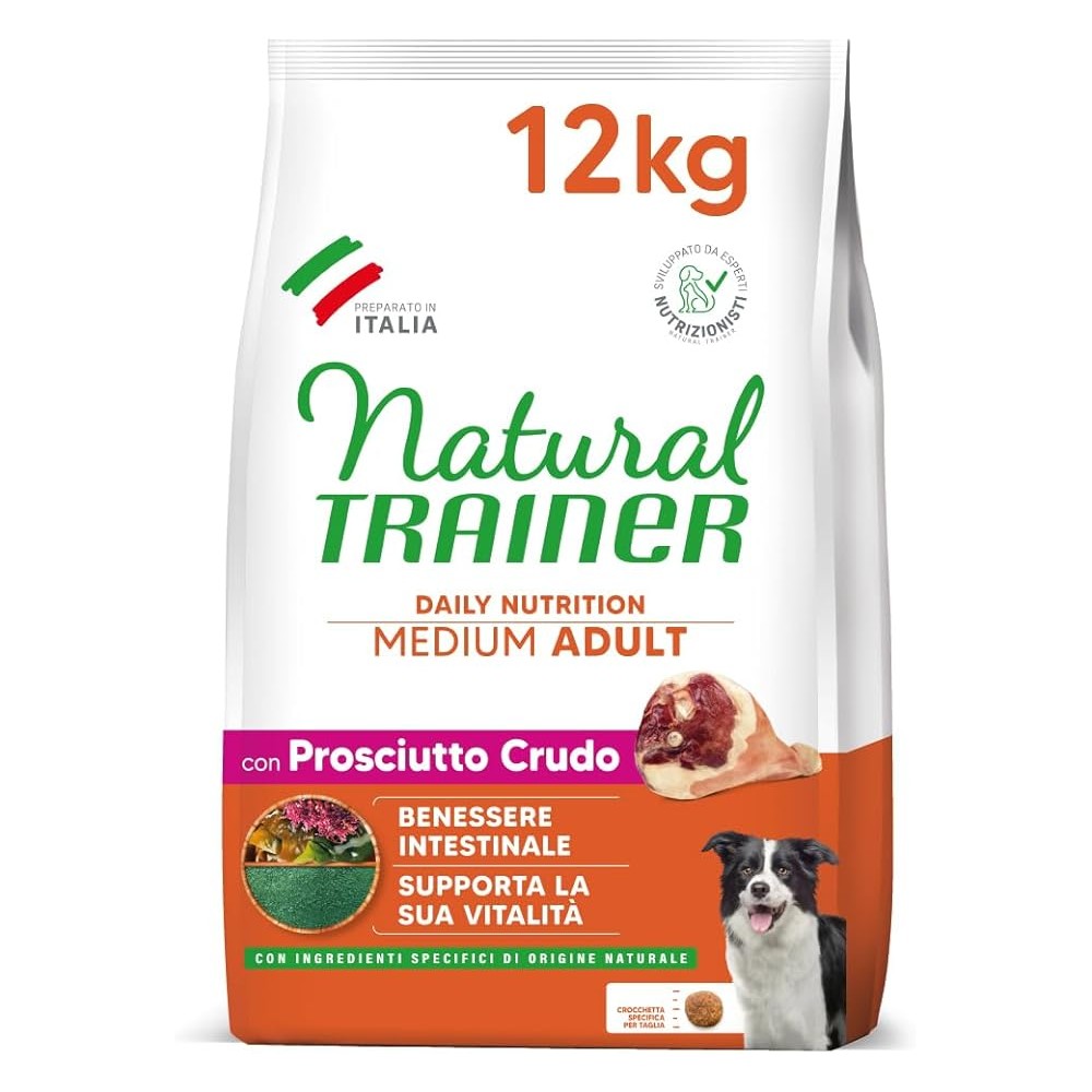 Natural trainer crocchette cane adult  Medium  Prosciutto  Crudo 12 Kg