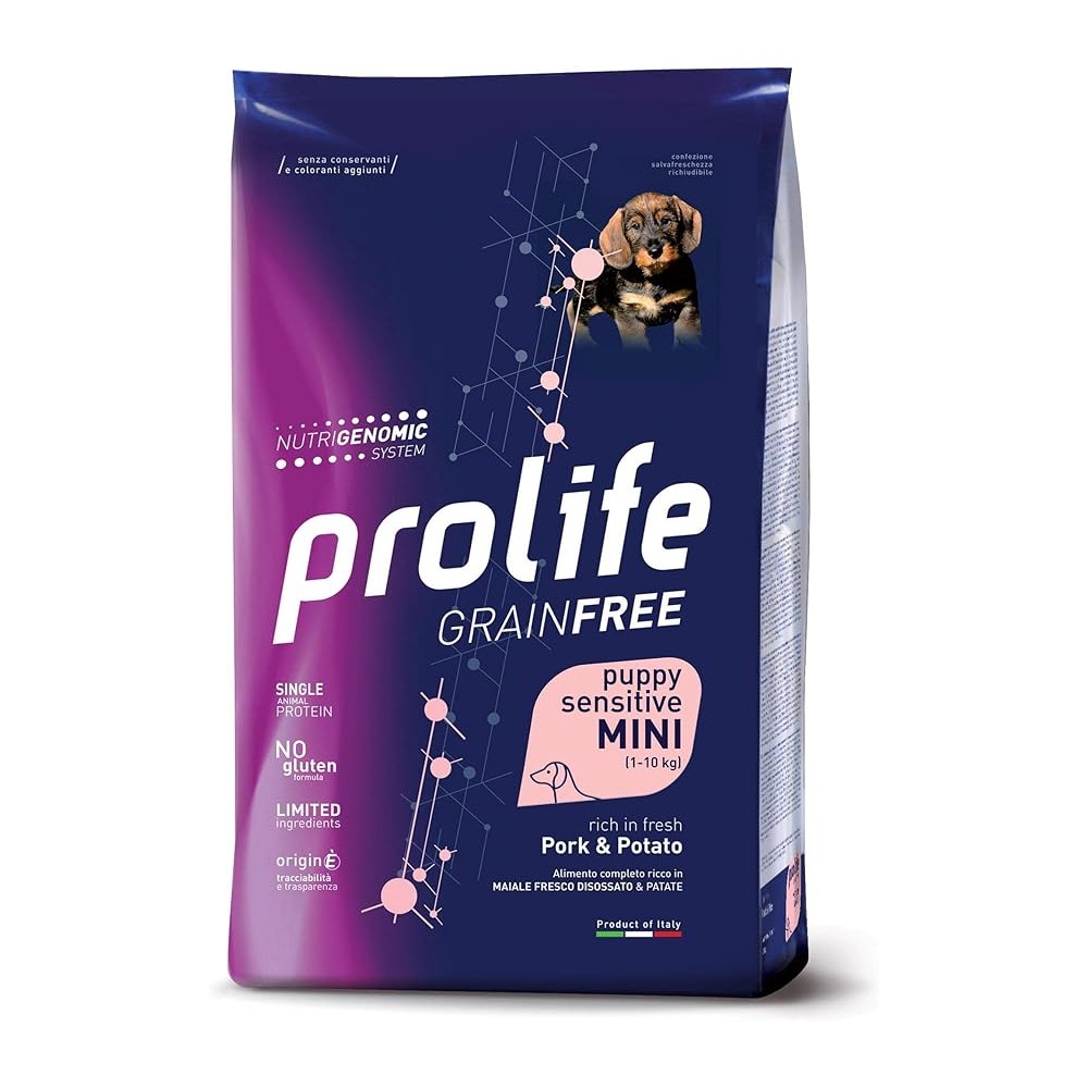 Prolife Puppy Crocchette  Cane Mini 2 Kg Grain free Maiale/Patate