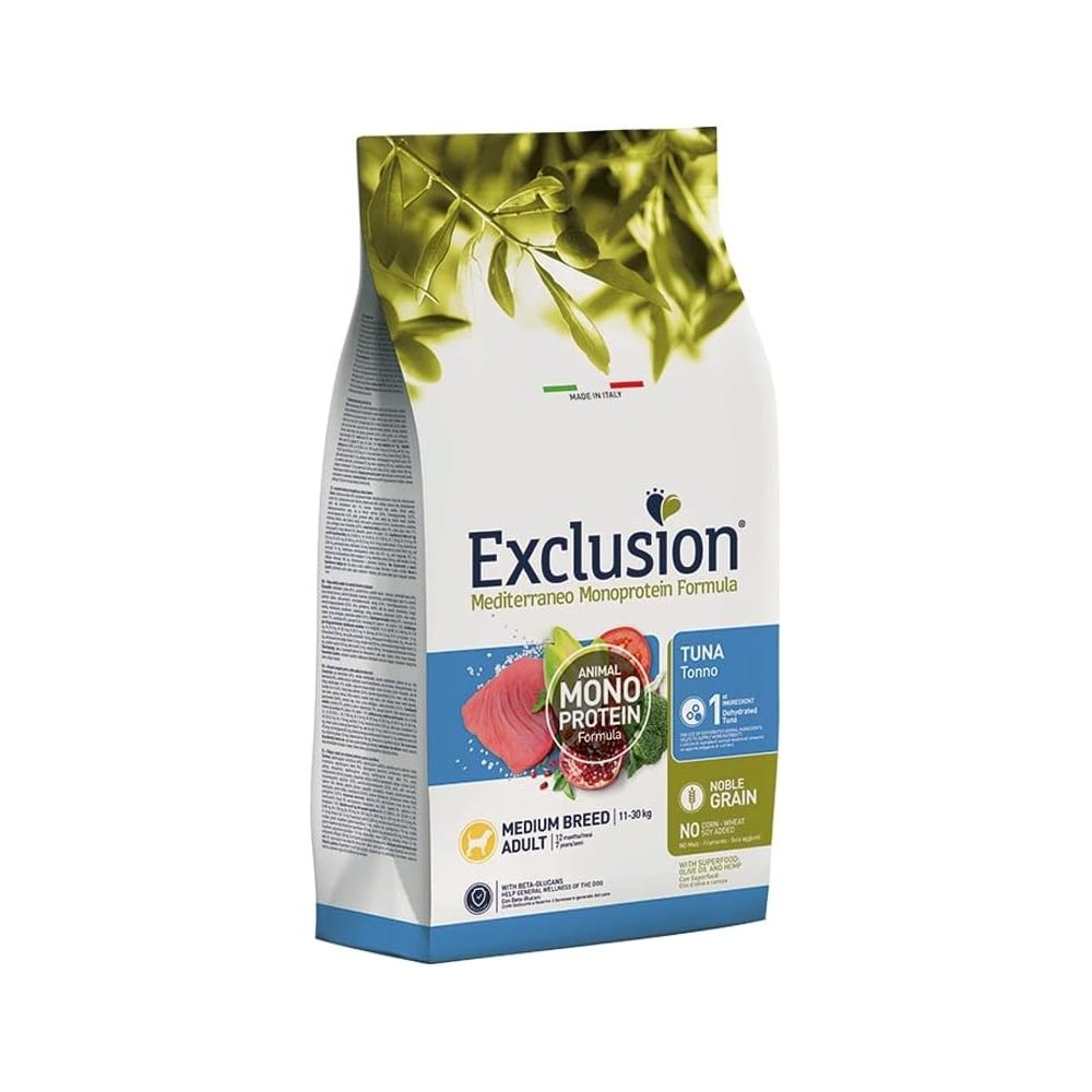 Crocchette cane  EXCLUSION  Monoproteico Medium tonno 12kg
