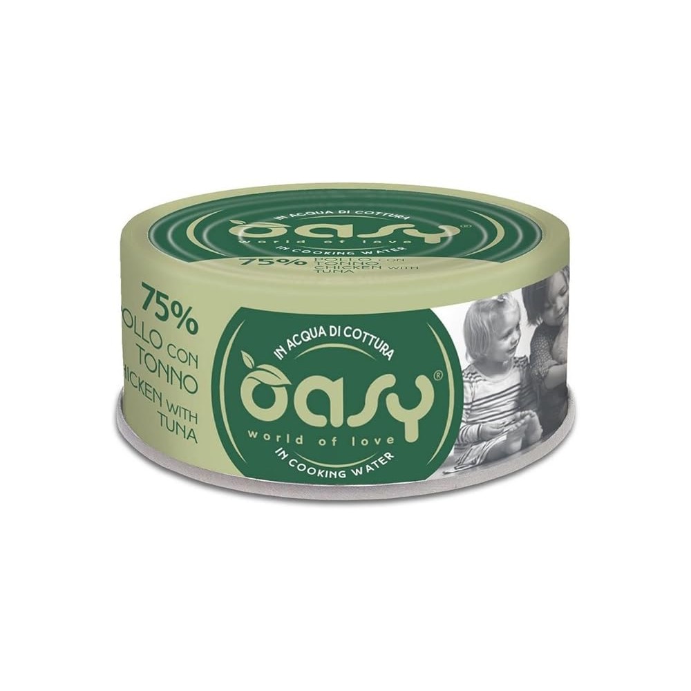 Oasy More Love Lattina Pollo/Tonno cibo umido per gatti