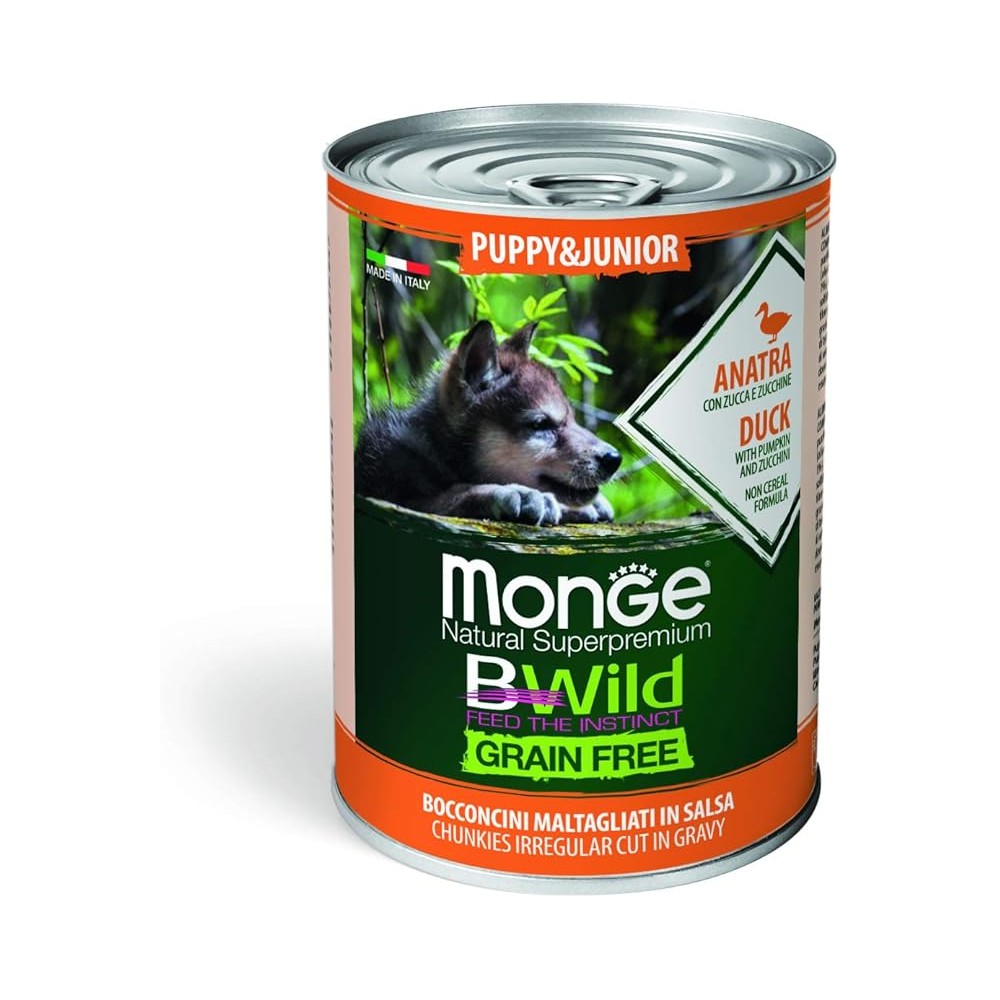 Monge Cane - Bwild Bocconcini Puppy all'Anatra Grain Free 400 gr
