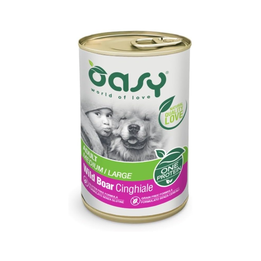 Oasy Dog mono proteico  Medium/Large Cinghiale 400 Gr  cibo umido per cani