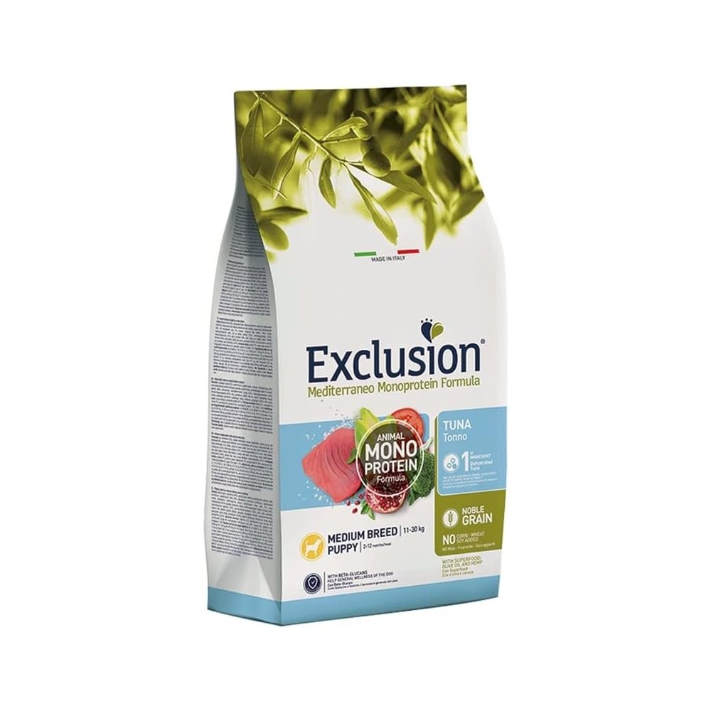 Exclusion monoproteico crocchette cane  Puppy Medium Tonno 3 Kg