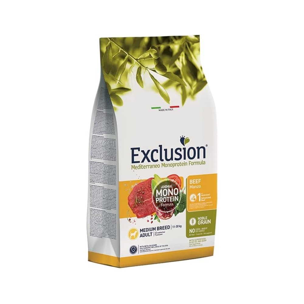 Crocchette cane EXCLUSION  Monoproteico adult medium manzo 3kg