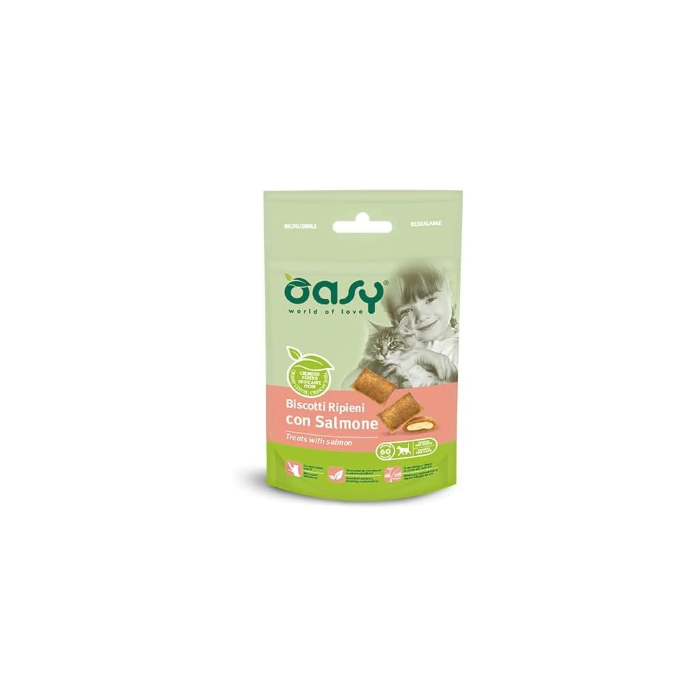 Oasy Snack Cat - Biscotti Ripieni Con Salmone 60 G