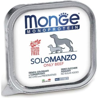 MONGE MONOPROTEICO  DOG SOLO MANZO PATÈ 150 GR CIBO UMIDO
