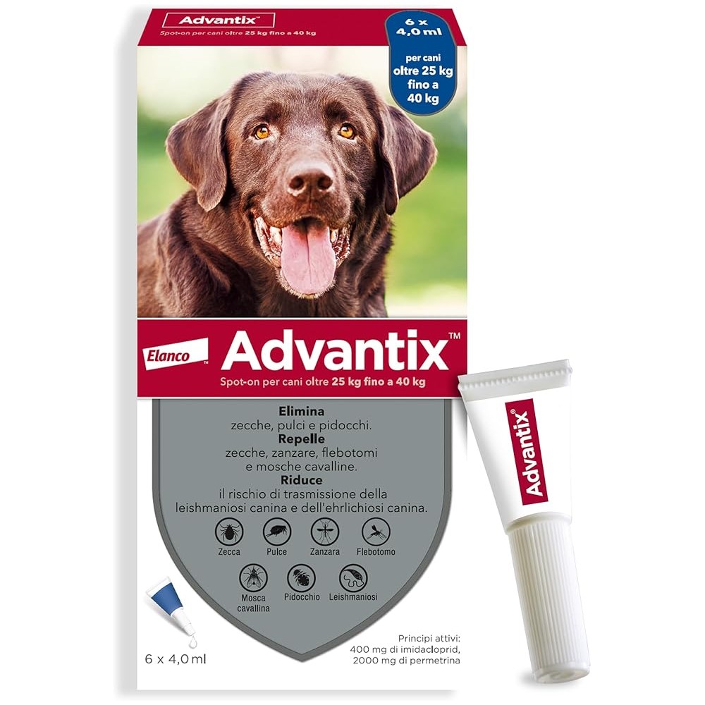 Advantix Spot-on per cani oltre 25 kg fino a 40 kg 6 pipette