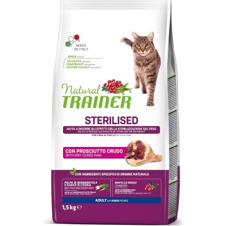 Natural Trainer crocchette gatto  Sterilised  Prosciutto Crudo 1.5 Kg