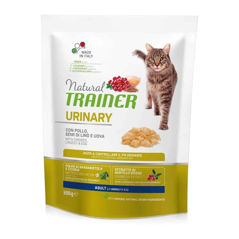 Natural Trainer crocchette gatto  300 Gr Urinary Pollo