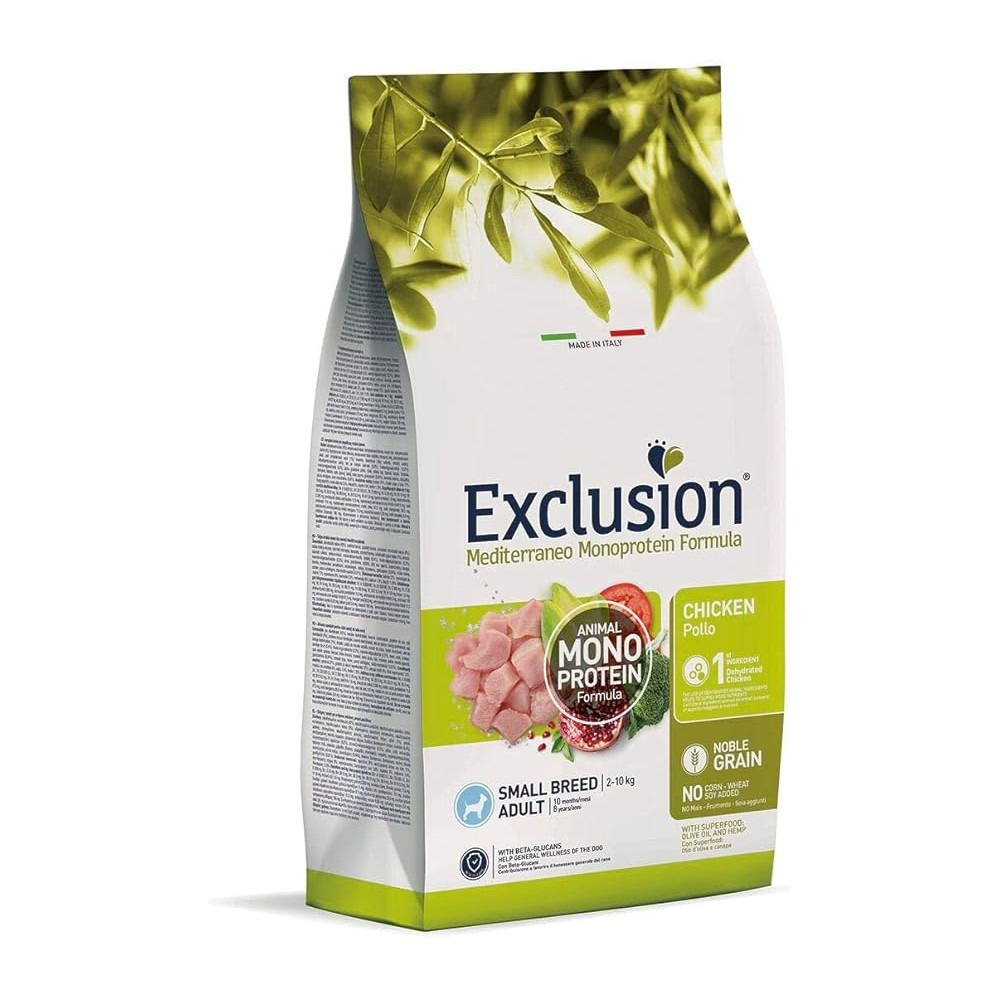 Exclusion  Monoproteico  crocchette cane Adult pollo  Small 2 Kg