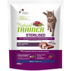 Natural Trainer gatto bocconcini  Sterilised Anatra 300 Gr cibo umido