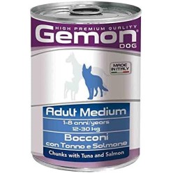 Gemon Adult Dog  Medium Bocconi Tonno E Salmone 400 gr cibo umido