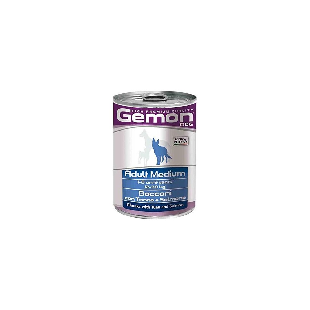 Gemon Adult Dog  Medium Bocconi Tonno E Salmone 400 gr cibo umido