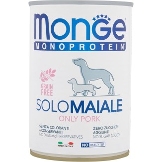 MONGE MONOPREOTEICO DOG SOLO MAIALE PATÈ 400GR CIBO UMIDO