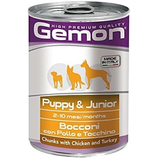 Gemon Puppy E Junior Bocconi Pollo E Tacchino 400 gr cibo umido
