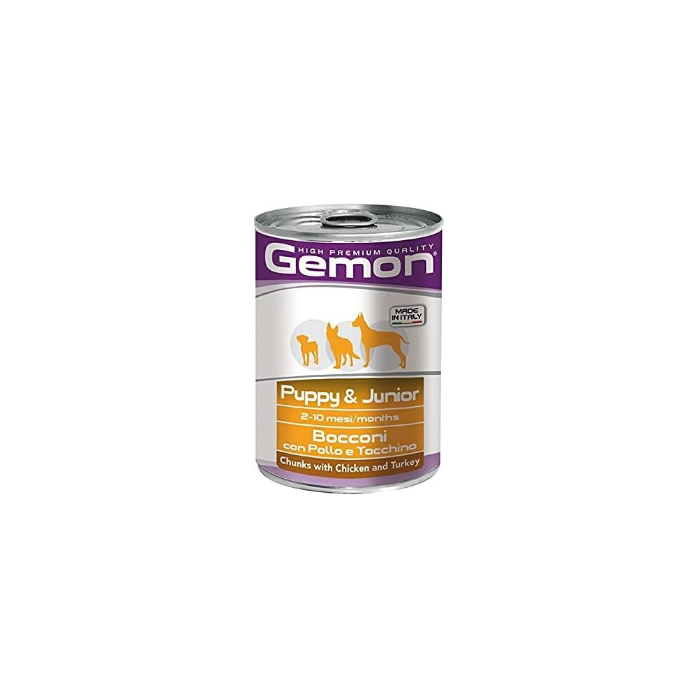 Gemon Puppy E Junior Bocconi Pollo E Tacchino 400 gr cibo umido