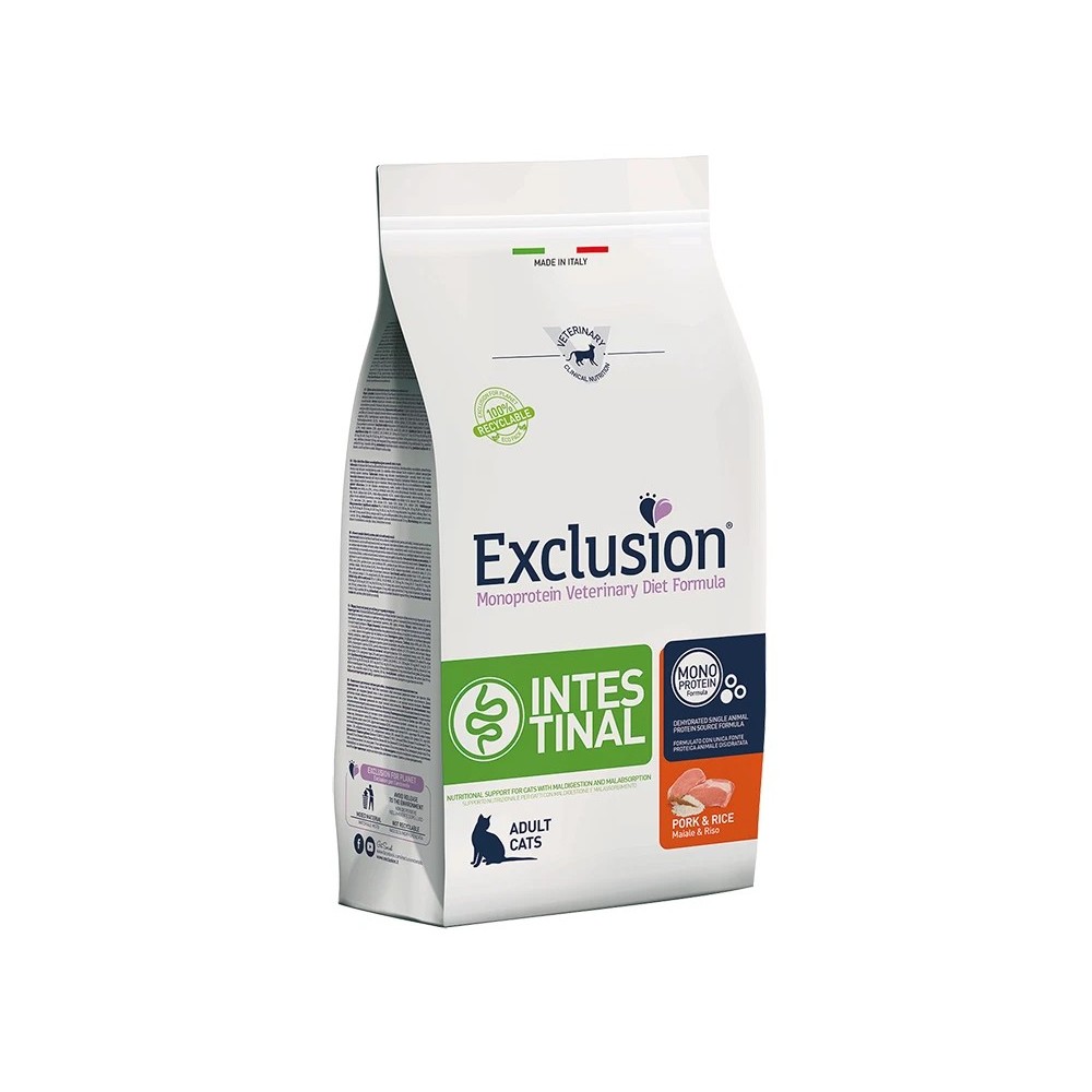Exclusion crocchette gatto Intestinal maiale e riso  1.5Kg