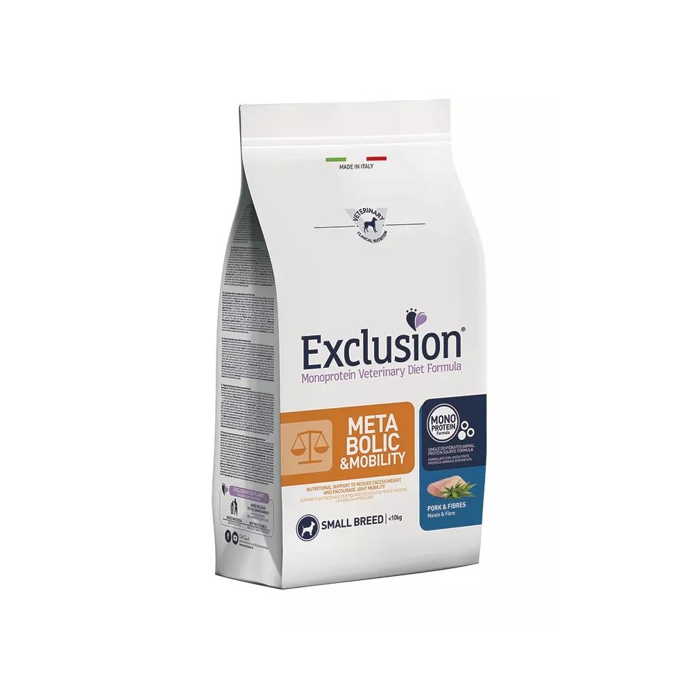 Exclusion metabolic e mobility crocchette  cani adulti maiale e fibre 200gr