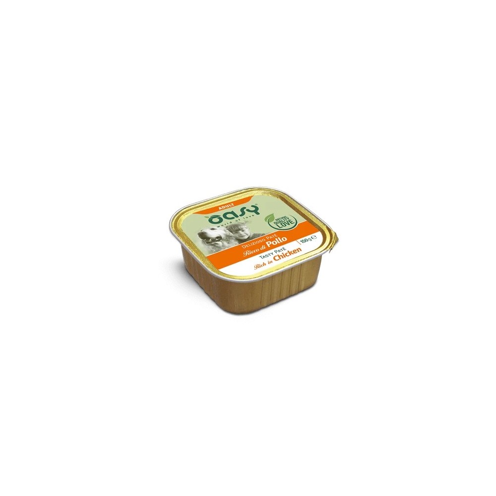 Oasy cane Delizioso Pate' 150 Gr Pollo cibo umido.