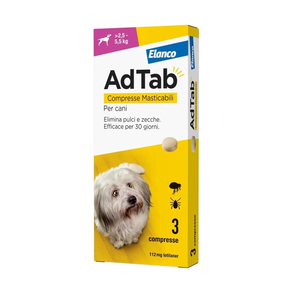 Elanco Adtab Compresse Cane 2.5-5.5Kg 3 cpr