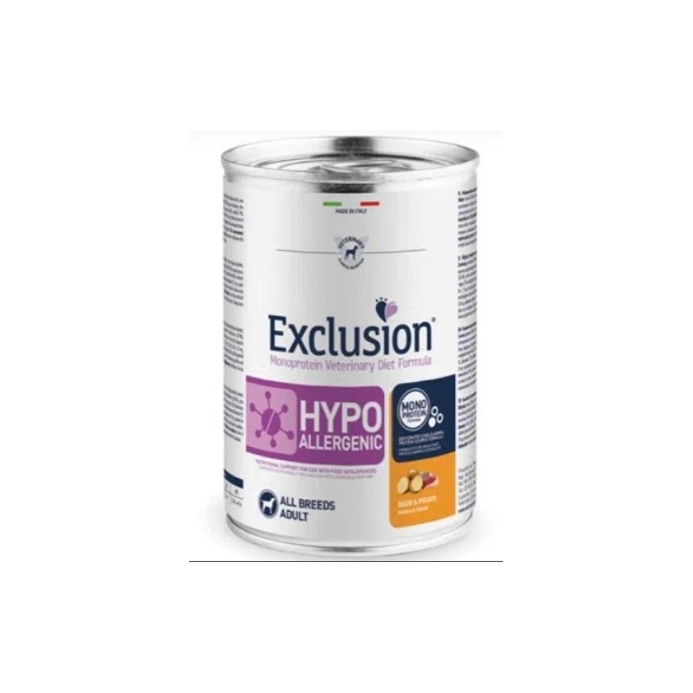 Exclusion hypoallergenic cibo umido anatra e patate 400gr