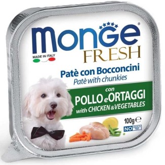 Monge Fresh Cane patè e bocconcini Pollo e Ortaggi 100 G  cibo umido