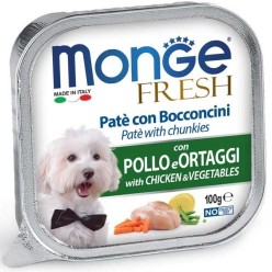 Monge Fresh Cane patè e bocconcini Pollo e Ortaggi 100 G  cibo umido