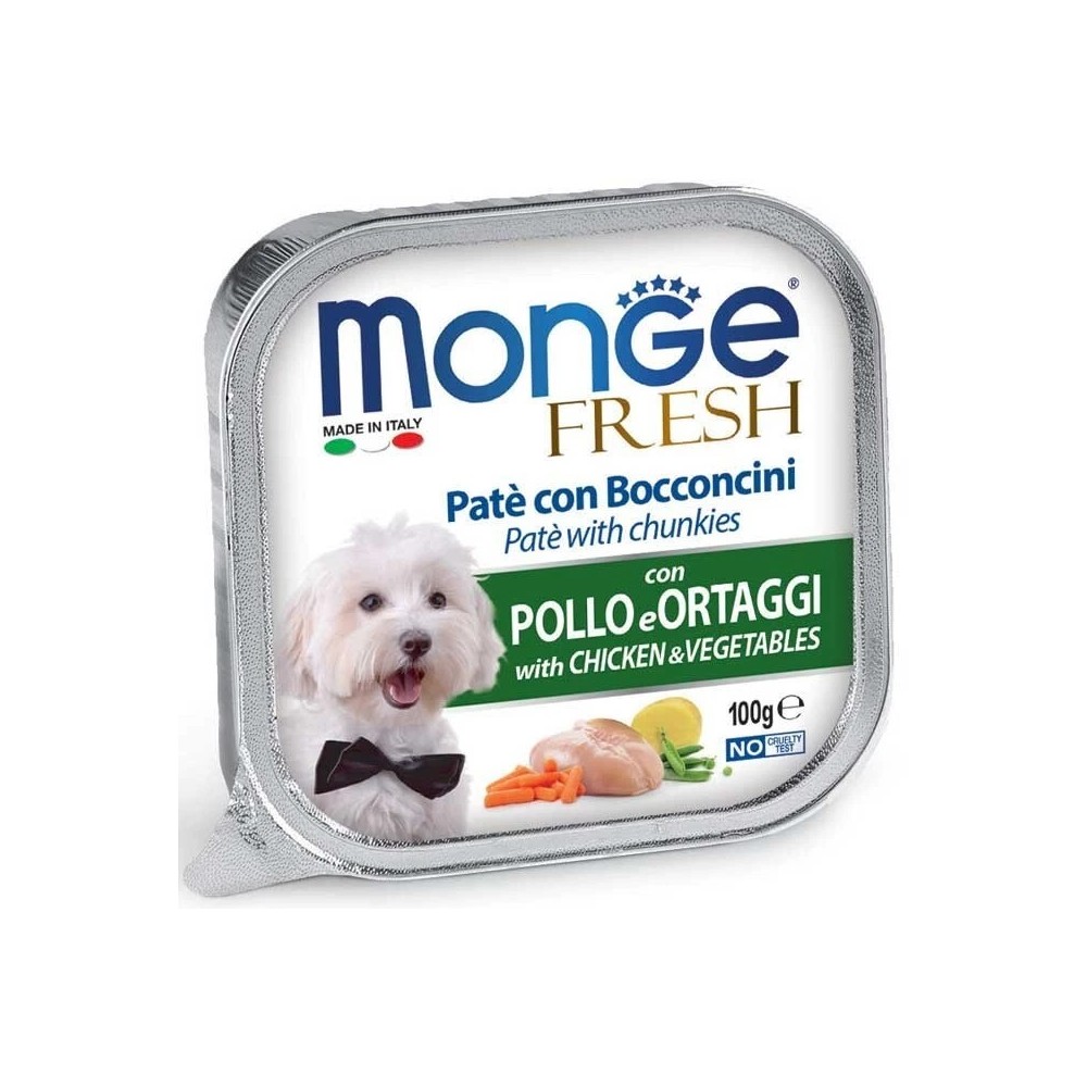 Monge Fresh Cane patè e bocconcini Pollo e Ortaggi 100 G  cibo umido
