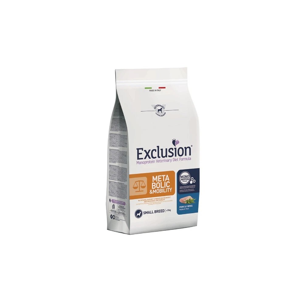 Exclusion metabolic e mobility  crocchette cani adulti mini maiale e fibre 7kg