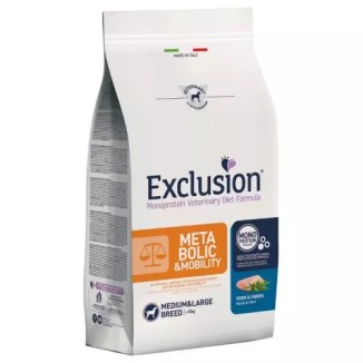 Exclusion metabolic e mobility crocchete cani adulti maiale e fibre 12kg