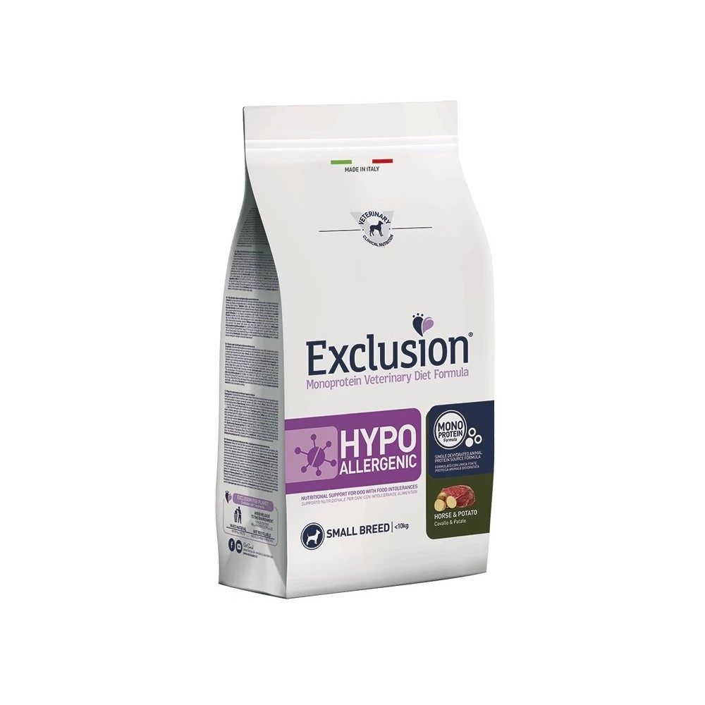 Exclusion hypoallergenic cibo  per cani adulti cavallo 2kg