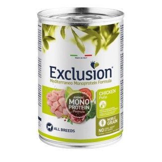 Exclusion Monoprotein Noble Grain cibo umido per cani adulti pollo  400 Gr