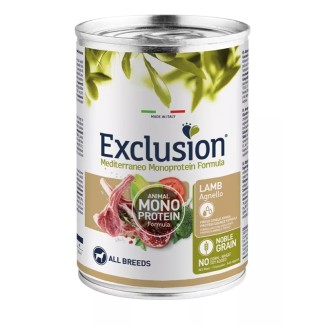 Exclusion Monoprotein Noble Grain cibo umido per cani adulti agnello  400 Gr