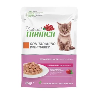 Natural trainer  Bustine 85 Gr Kitten Tacchino cibo umido