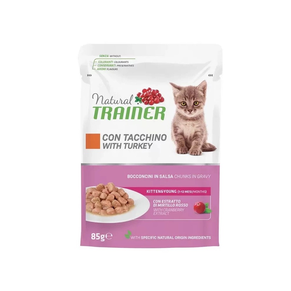 Natural trainer  Bustine 85 Gr Kitten Tacchino cibo umido
