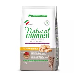NATURAL TRAINER CROCCHETTE PER GATTO CONTRO  BOLI DI PELO  AL POLLO 300 GR.