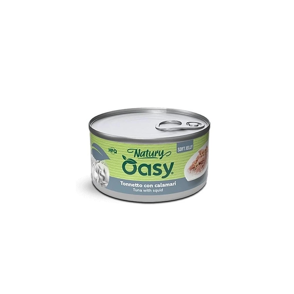 Oasy Natury Softy Jelly 85 Gr Tonno/Calamari cibo umido per gatti