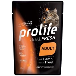 PROLIFE GATTO DUAL FRESH ALL' AGNELLO E TROTA DA 85 GR CIBO UMIDO