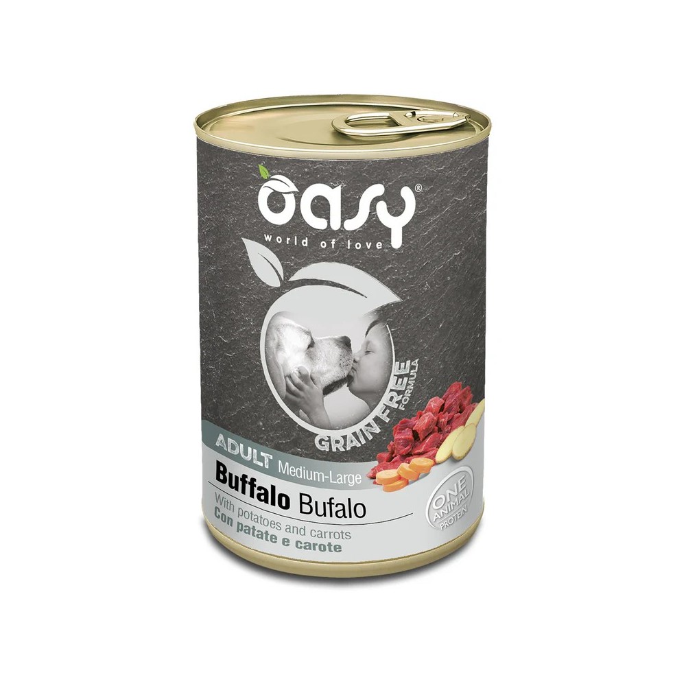 Oasy Grain Free  Medium/Large Bufalo 400 G cibo umido per cani