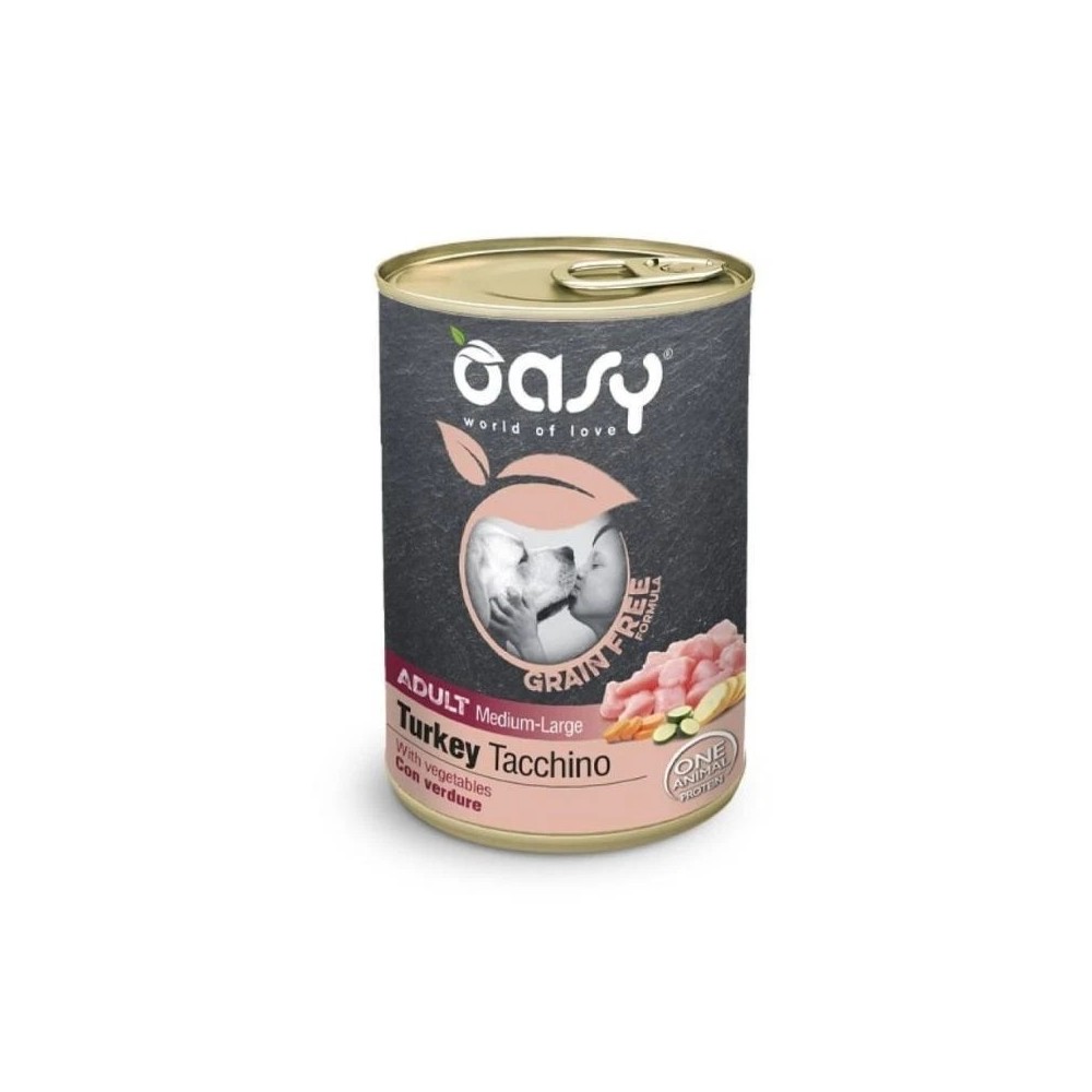 Oasy Grain free Medium/Large Tacchino  400 G cibo umido per cani
