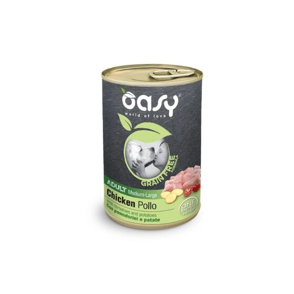 Oasy Grain Freef Medium/Large Pollo 400 Gr cibo umido per cani