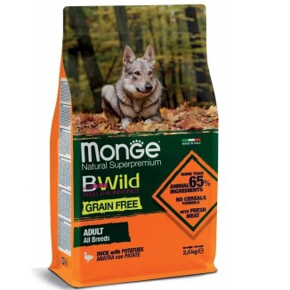 Monge Bwild  Grain ffree crocchette cane  Anatra e Patate 2.5Kg All breed