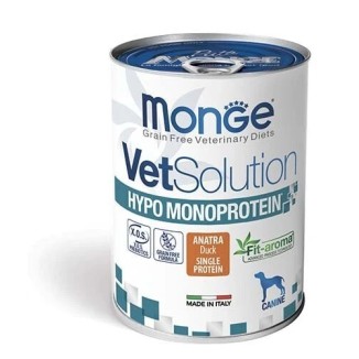Monge VetSolution Hypo Monoproteico cibo umido per cani Anatra 400Gr