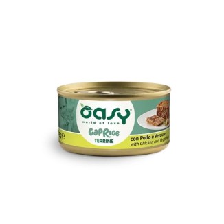 Oasy Caprice Terrine 85 Gr Pollo/Verdure cibo umido per gatti