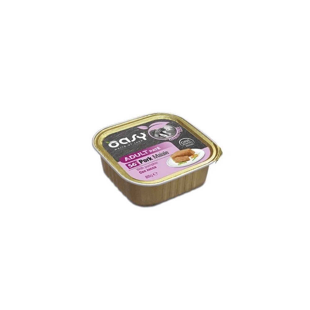 Oasy Cat Pate Gf Adult Maiale 85 Gr.  cibo umido per cani