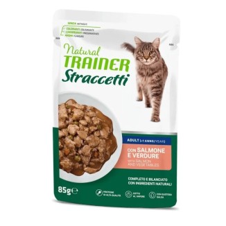 Natural Trainer cibo umido per gatto  Straccetti 85 Gr Salmone