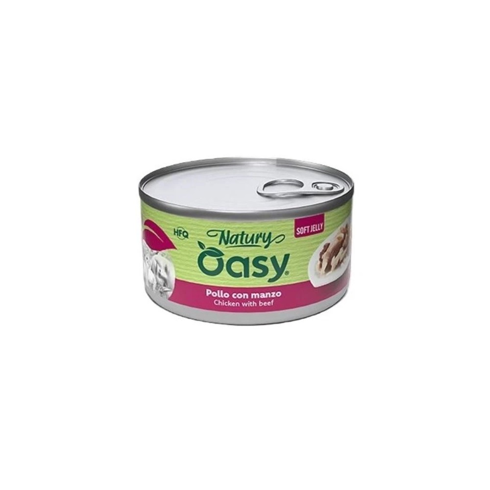 Oasy Natury Softy Jelly 85 Gr Pollo/Manzo  cibo umido per gatti