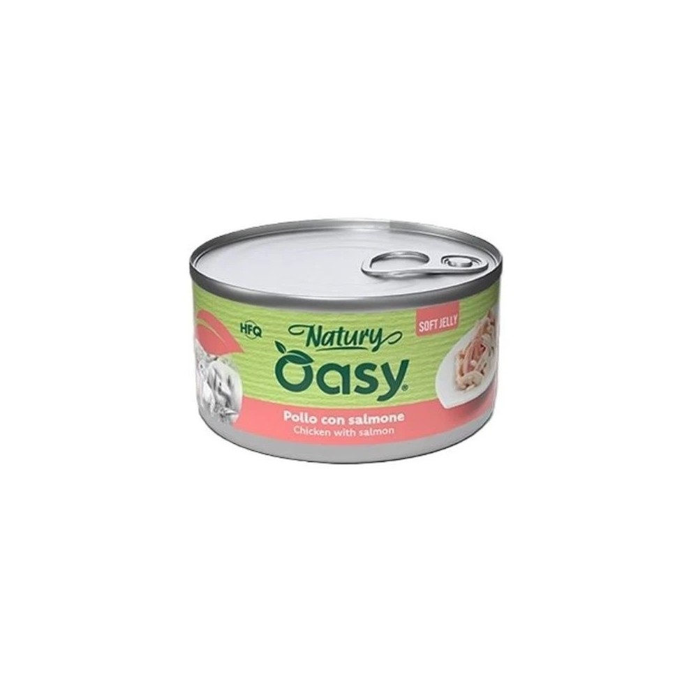 Oasy Natury Softy Jelly 85 Gr Pollo/Salmone  cibo umido per gatti